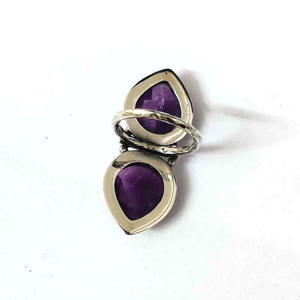 แหวนเงิน925ลูกแพร์12x10มม. สำหรับเป็นของขวัญคริสต์มาสพลอยอัญมณีธรรมชาติทำด้วยมือแหวนนิ้วมือชาวโบฮีเมียน - Product Image 4