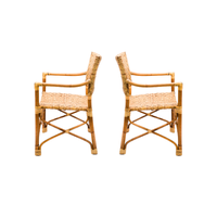 Chaise en rotin au design traditionnel élégant pour la maison, confortable avec une touche tropicale pour l'hôtel, la villa, le salon, style relaxant