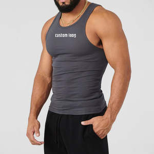 Camiseta sin mangas deportiva de corte muscular sin mangas informal transpirable de punto de peso pesado personalizada algodón de alta calidad para hombres de talla grande - Product Image 1