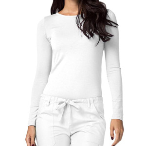 Custom Slim Fit Women's Winter Long Sleeve Medical <b>Scrub</b> <b>Tops</b> Spandex/Polyester Jersey Solid Underwear Hospital Uniforms - Product Image 4