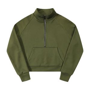 เสื้อสเวตเชิ้ตผู้หญิงสีพื้น แขนยาว คอตั้ง สวมใส่สบาย ทรงหลวม ซิปครึ่งตัว เหมาะสำหรับฤดูหนาว ฤดูใบไม้ผลิ และฤดูใบไม้ร่วง - Product Image 1