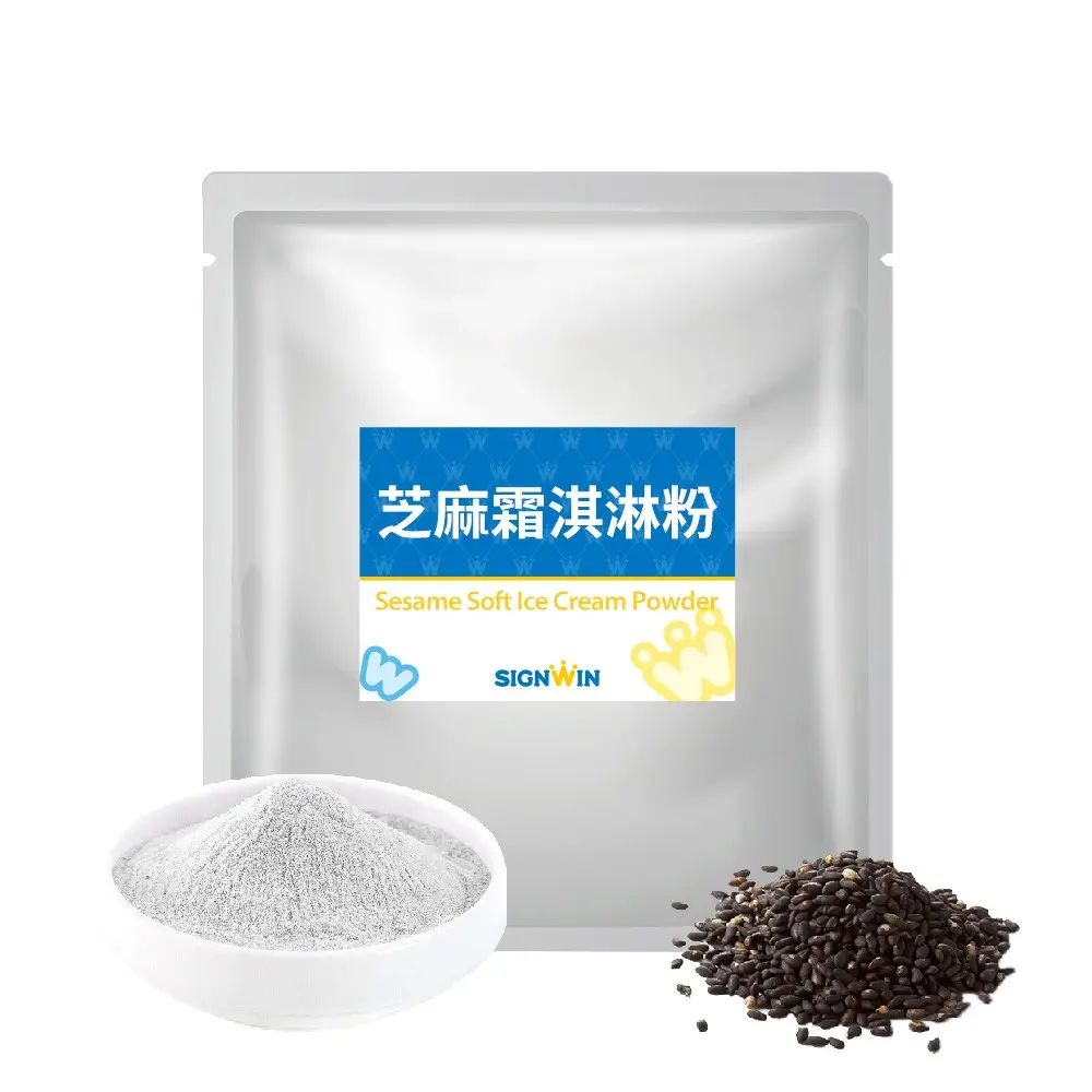 Ice Cream Bag Packaging Smooth Mix Powder Sesame Flavor Soft Serve Powder Mix Taiwan High Quality Black Mix Powder with Water