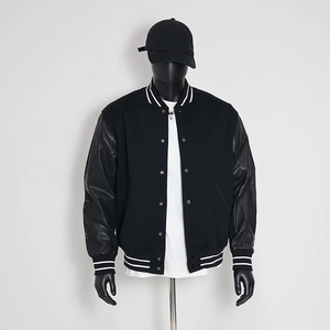 OEM Custom Wholesale Baseball Outerwear <b>Men's</b> Letterman Plain Blank Varsity <b>Jackets</b> Custom logo Embroidery - Product Image 3