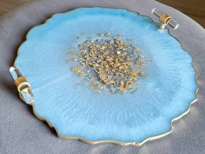 Plateau de service décoratif en résine fabriqué à la main de haute qualité personnalisé et ensemble de sous-verres pour les restaurants à domicile de l'Inde - Product Image 6