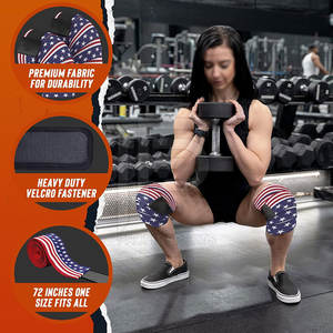 Enveloppes de genou en néoprène de haute qualité pour l'haltérophilie et l'entraînement en salle de sport Bandages de musculation Sangles - Product Image 4