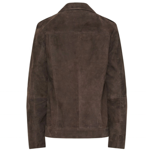 <b>Suede</b> Moto <b>Jacket</b> Women Stand Collar Zipper Front Slim Fit Autumn Solid Color Regular Sleeve PU Leather <b>Jacket</b> - Product Image 2
