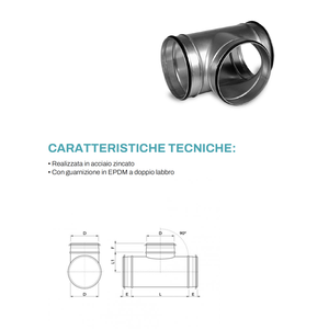 Tecnosystemi 90 - Pieza para sistemas HVAC de ramificación simétrica para conductos circulares - Product Image 2