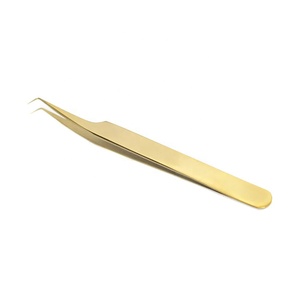 Vente en gros Pince à épiler professionnelle en acier inoxydable doré avec extension de cils Gray Rocks Quantité élevée avec pointe pointue - Product Image 3