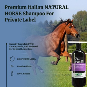 Shampoo naturel pour chevaux - Crinière et pelage - Kératine, biotine, jojoba - Marque privée OEM - Fabriqué en Italie - Product Image 2