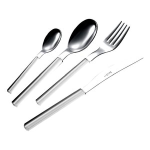 Ensemble de couverts You&Me Sky White en acier inoxydable 19 pièces, 6 services, compatible lave-vaisselle, écologique, finition miroir, ABS - Product Image 1