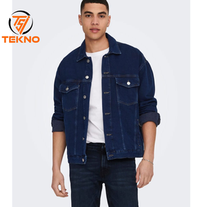 Nueva llegada de moda Streetwear chaqueta de mezclilla para los hombres de alta calidad de diseño personalizado de los hombres rasgados botón frontal Denim Jeans Chaquetas - Product Image 1