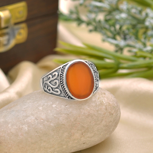 Hermoso anillo de Plata de Ley 925 con piedras preciosas de cornalina regalo de joyería de alta calidad para su anillo fino joyería al por mayor - Product Image 5