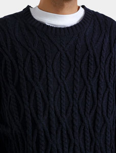 Suéter de Punto Jacquard con Cierre de Cremallera y Cuello Redondo, Diseño de Logotipo Personalizado, Talla Grande, con Detalle de Botones - Product Image 6