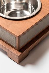 Station d'alimentation pour chiens surélevée à double bol Mangeoire pour animaux de compagnie rustique avec bol en acier Table d'alimentation pour animaux de compagnie avec support pour bol en acier - Product Image 3