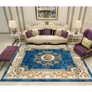 Tapis moderne en velours cristal géométrique, grand tapis sur mesure avec base antidérapante à pois pour salle à manger et chambre à coucher - Product Image 3