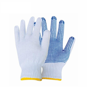 Gants de sécurité anti-coupure fabriqués au Pakistan, avec points en PVC sur un seul côté, en coton, polyester et cuir, avec bracelet réglable, stériles pour - Product Image 3