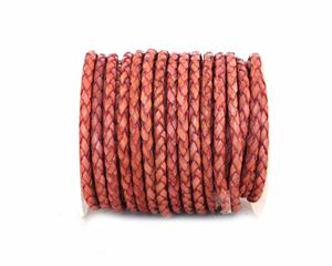 Cordones Redondos de Cuero Trenzado con Acabado Vintage, Cordón Trenzado de 3mm, Hecho de Cuero Genuino, para Manualidades, Última Oferta - Product Image 1