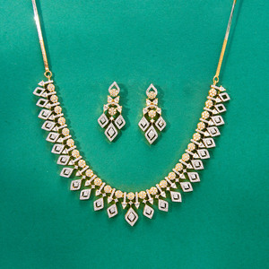 Collar clásico CZ de calidad de exportación en línea, accesorio de moda chapado en rodio de 2 tonos - Product Image 2