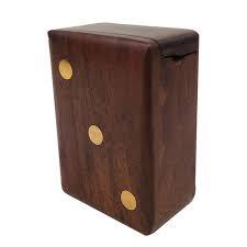 Boîte à dés en bois personnalisable faite à la main avec 5 petits dés cubiques - Product Image 2