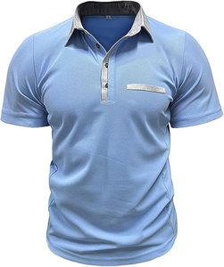 Polos con patrón de logotipo bordado de estilo empresarial de diseño personalizado Premium hechos de poliéster y algodón Polo informal Camiseta - Product Image 4