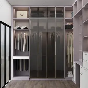 CBMmart现代高端卧室衣柜独立衣柜带玻璃搁板玻璃门衣柜