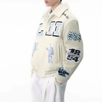 Veste universitaire classique pour hommes avec manches en cuir et broderie en chenille Vêtements d'extérieur Letterman de style baseball personnalisés