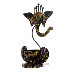 Decorative Brass Ganesh Ji T-Light Candle Holder Smart Fashion Deal Brand Welded Rajasthan for <b>Home</b> <b>Temple</b> Festive Decor Gifting - Product Image 5