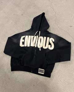 Manufacturer Custom Distressed Full Zip Stacked <b>Flared</b> Tracksuit Unisex Acid Washed Hoodie Sweatpants Set Printed Mens Applique - Product Image 2