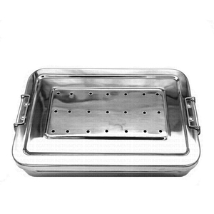 Esterilización 304 Acero inoxidable Caja de instrumentos perforada con sistema de bloqueo - Product Image 1