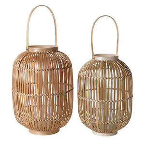 Bougeoirs portables faits à la main pour la décoration intérieure les plus vendus avec poignée de lanterne en bambou pots de lanterne de Noël naturels tissés à la main - Product Image 2