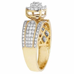 Elegante anillo de compromiso de diamantes de racimo de moissanita de plata 925, joyería nupcial de boda para mujer, tendencia de EE. UU. - Product Image 3