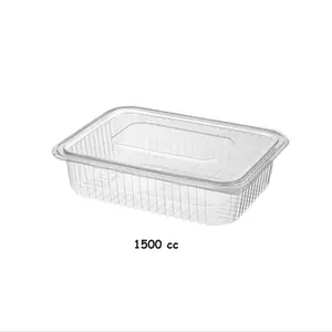 In Stock Ready to Ship Plastic Sealing Container 1500cc Leak Proof Container Disposable Leak-Proof Containers with Flat Lids