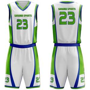 Camiseta de baloncesto sublimada al por mayor logotipo bordado personalizado conjunto de uniforme de baloncesto clásico - Product Image 1