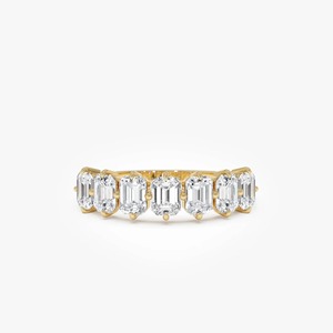 Majestic Handmade Prong Set Emerald Cut Lab Grown Diamond Anniversary <b>Ring</b> 1.48 Ct E-F VS 14K Gold For Bridal Anniversary Gift - Product Image 3