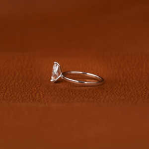 1.0 CT poire coupe laboratoire cultivé diamant bague de fiançailles 14KT massif plaqué or blanc lunette réglage Style tendance IGI certifié - Product Image 3