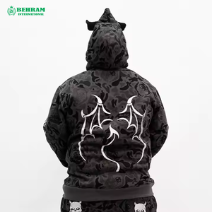 Sudadera con Capucha Unisex Negra con Cremallera, Logotipo Personalizado, Forro Polar 3D/Felpa Francesa, Secado Rápido, Transpirable, para Invierno - Product Image 4