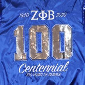 ZPB Centennial <b>Sequin</b> <b>Jacket</b> - Blue | 100% Polyester Zeta Phi Beta 100th Anniversary <b>Jacket</b> with Embroidered & <b>Sequin</b> Details - Product Image 5
