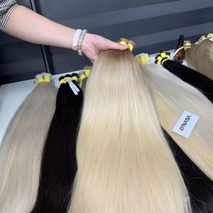 ผมตรงสีบลอนด์แบบเป็นมัด  ผมเวอร์จิ้นแท้  แบบเย็บสองชั้น  ซุปเปอร์ดับเบิ้ลดรอน  ผมเวียดนามแท้ 100% จัดส่งทั่วโลก ราคาโรงงาน - Product Image 1