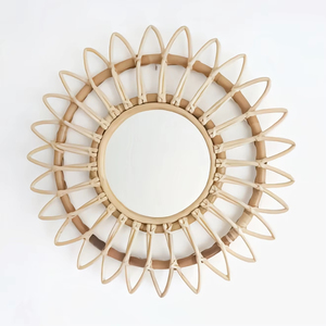 Espejo de pared de ratán hecho a mano 2024 con impresionante producto de decoración del hogar artesanal indio - Product Image 3