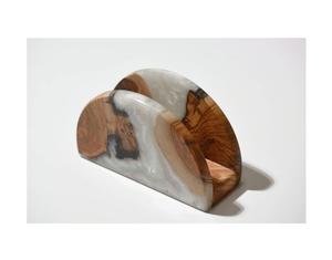 Porte-serviettes de luxe en bois et résine, décoration de table artisanale, élégant support à mouchoirs pour hôtel, restaurant, table à manger - Product Image 3