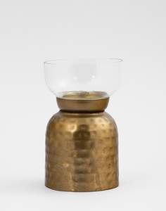 Handmade Hammered Metal Candle Stand with Glass Votive Set of 2 Pcs New Design <b>Christmas</b> Occasion Candle Holder for <b>Sale</b> - Product Image 2