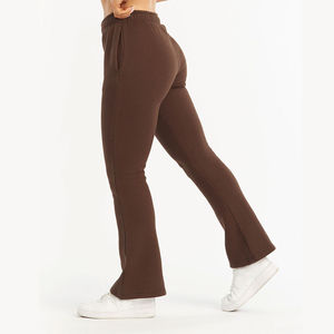 Pantalons évasés pour femmes, style streetwear, couleur unie, prix d'usine, taille haute, pantalons évasés droits pour femmes, service OEM - Product Image 4