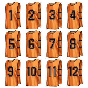 Gilet de sport en maille réversible unisexe pour jeunes avec logo personnalisé bavoirs de football col en V nom personnalisé Pinnie pour entraînement de basket-ball et de football OEM - Product Image 5