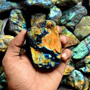 Multi Fire Natural Labradorite <b>Raw</b> Stone High Flash Specimen Rough Loose Cabochon Gemstone Polished Healing <b>Crystal</b> Jewelry Lot - Product Image 2