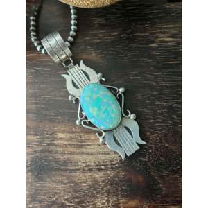 Betta Lee <b>Opal</b> & Sterling Silver Pendant with Bezel Setting Handcrafted Charm Pendant Inlay Crystals and Diamonds for Parties - Product Image 4