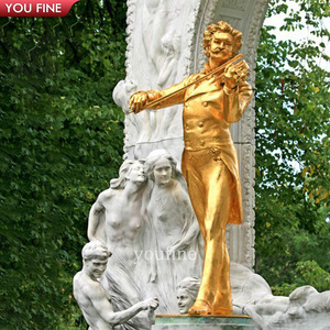 Giardino esterno fusione in ottone bronzo oro scultura <span class=keywords><strong>Mozart</strong></span> - Product Image 1