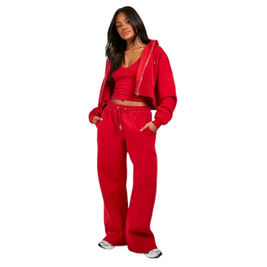 Wholesale <b>women</b> tracksuit OEM service crop top and <b>trouser</b> athletic wear Custom logo <b>women</b> tracksuit wholesale - Product Image 1