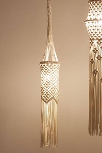 Grande abat-jour en macramé de style bohème de haute qualité en coton écologique, taille personnalisée, lampe suspendue décorative pour la maison - Product Image 5