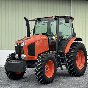 Tracteur à roues Kubota M6-141 d'occasion 4x4 rouge, équipement agricole multifonctionnel d'occasion - Product Image 2