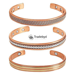 Pulseras de cobre hechas a mano puro para hombres y mujeres Joyería de bienestar de moda Regalo de lujo Calidad Premium de Tradebyd - Product Image 1